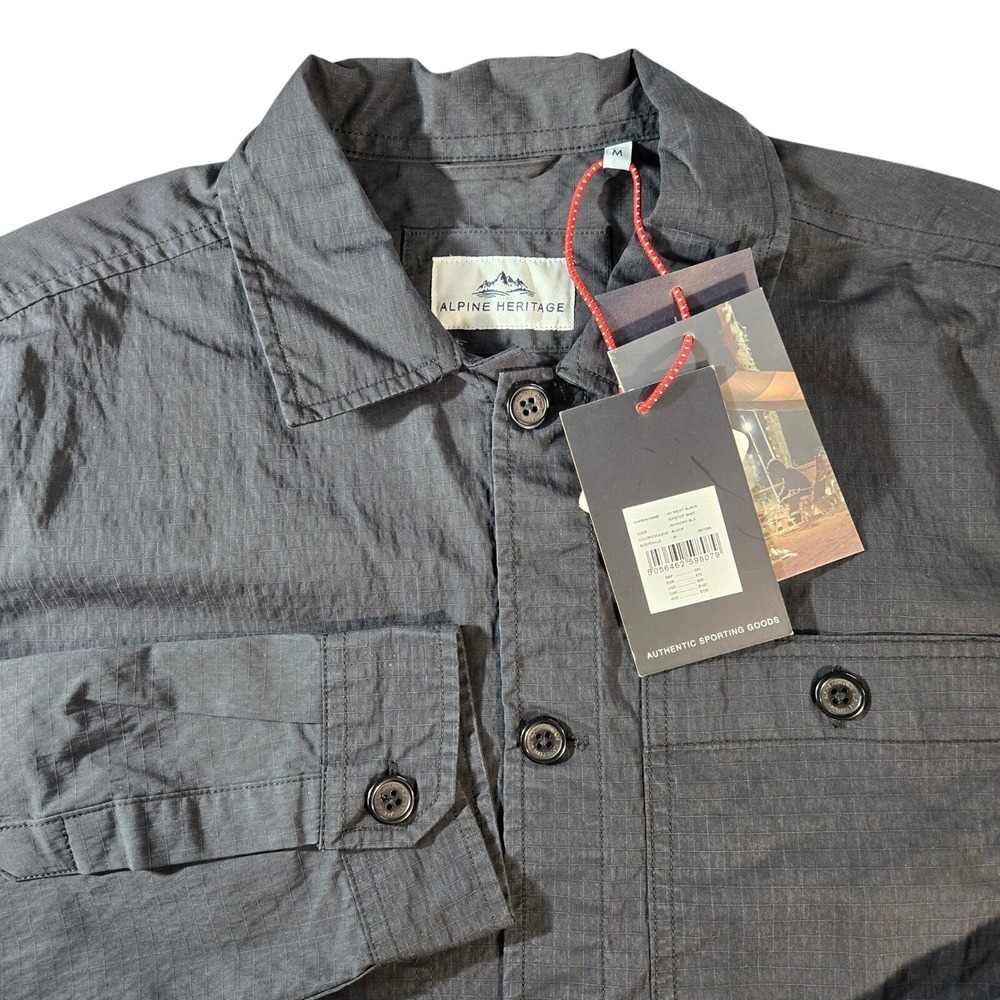Alpine Heritage Men's Ripstop Overshirt Jacket Midnight Black‎ BD1385 Size M NEW